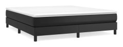 vidaXL Ramsäng med madrass svart 160x200 cm konstläder
