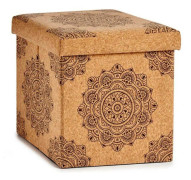 Dekorationslåda Brun Mandala Hopfällbar MDF Kork (31 x 31 x 31 cm)