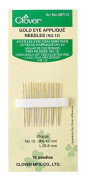 Clover Applique Nålar Med Guldöga No.12 - CL497`12