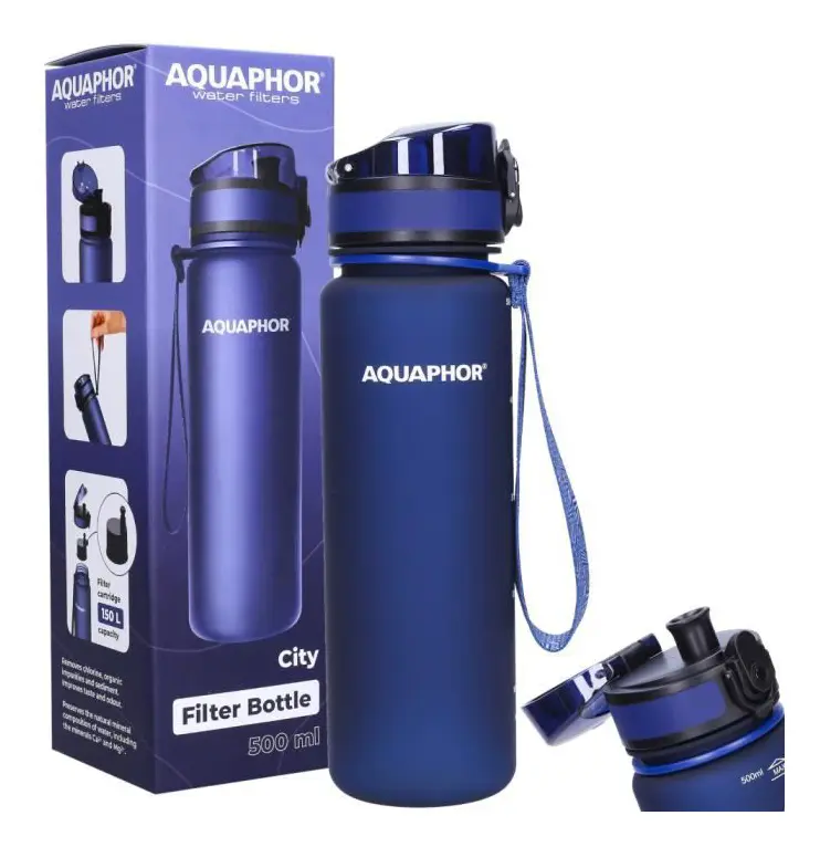 Aquaphor City Filtration flaska 0,5L marinblå