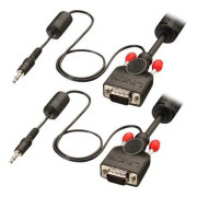 Lindy 37302, 7,5 m, VGA (D-Sub) + 3.5mm, VGA (D-Sub) + 3.5mm, Svart, Hane/Hane, 1 styck
