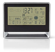 Nedis WEST405BK Väderstation Trådlös sensor Väckarklocka Väderprognos