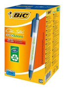 Kulspetspenna BIC ECOlution Clic Stic blå, 50st
