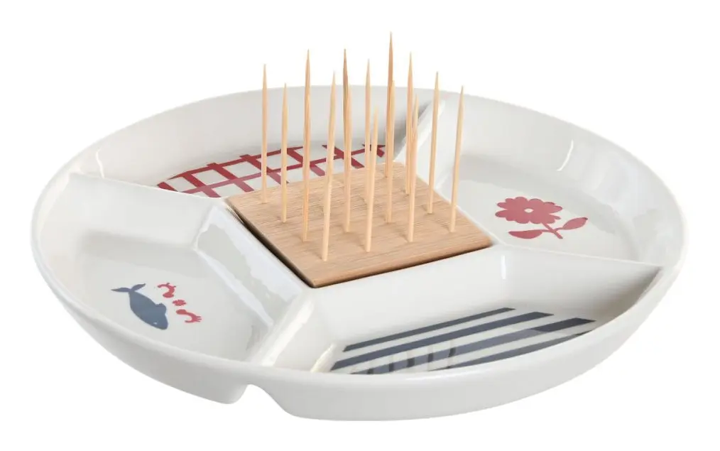 Tilltuggsset DKD Home Decor 23,5 x 23,5 x 7 cm Röd Blå Vit Stengods Medelhavs Hus