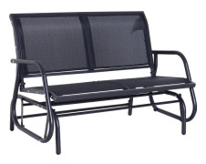 Rootz Gungstol - Trädgårdsbänk - Parkbänk - Trädgårdsmöbler - 2-sits - Gungstol - Svart - 120 x 70 x 88 cm