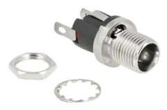Delock - Elkontakt - DC jack 5.5 mm x 12 mm (ID: 2.5 mm) (hona) skotyp - DC 16 V - 3 A