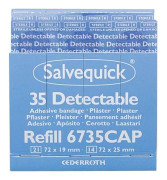Salvequick 35 blå detekterbar plåsterförpackning med 6 satser