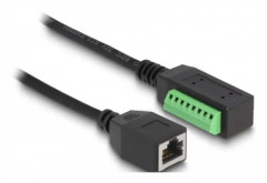Delock - Nätverkskort - 8-stifts terminalblock (hane) till RJ-45 (hona) - 21.5 cm - UTP - CAT 5e - svart