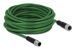Delock - Nätverkskabel - M12 (4-stift) (M) till M12 (4-stift) (W) - 10,0 m - 6,5 mm - SF/UTP - halogenfri - grön (87841)