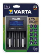 Varta LCD Dual Tech Charger - Batteriladdare - (för 4xAA/4xAAA/4x18650/4xRCR123A) + växelströmsadapter - 1 A (4-stifts mini-USB typ A)