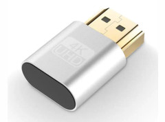 VGA Virtual Display Adapter HDMI 1.4 DDC EDID Dummy Plug Headless Display Emulator (Silver)