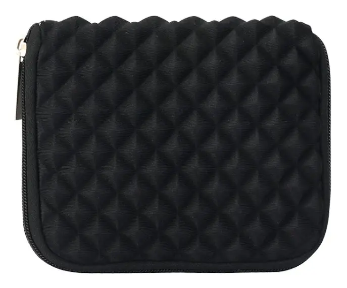 Diamond Texture Laptop Power Bag, Size: 16 x 13 x 1.5cm (Black)