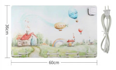 220V Electric Hot Plate Writing Desk Warm Table Mat Blanket Office Mouse Heating Warm Computer Hand Warmer Desktop Heating Plate, Color:Beautiful Home