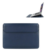 PU08DZ Leather Laptop Liner Bag with Stand Function, Size: 14.1-15.4 inches(Sapphire Blue)