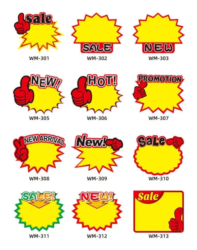 WM-302 10bags 9x7cm Explosion Sticker Product Price Tag Supermarket Price Label
