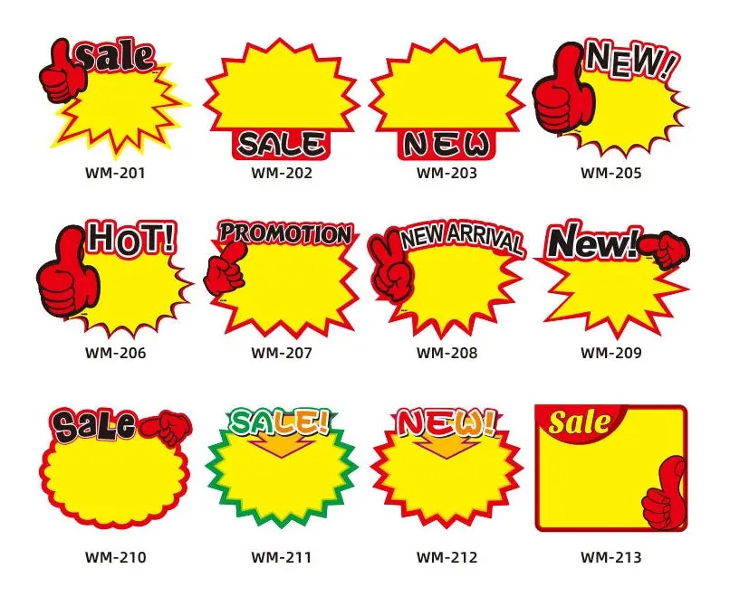 WM208 10bags 21x15cm Explosion Sticker Product Price Tag Supermarket Price Label