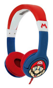 OTL Super Mario - Hörlurar - på örat - kabelansluten - 3,5 mm kontakt - blå