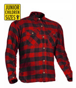 JUNIOR / BARN FLANELL ZIPPER CLASSIC RED/BLACK CE KEVLAR SKJORTA - MCV
