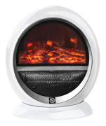 Rootz Elkamin - LED Elkamin - Stående Elspis med Flameffekt - ABS Plast - Vit - 30,5 x 18 x 35 cm