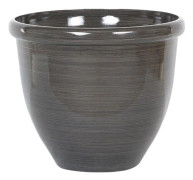 Kruka Brun Stenblandning Polyresin ⌀ 44 cm Högglans Utomhus Rund Väderbeständig