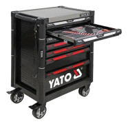 Yato YT-55308, Stål, Svart, 6 lådor, 1 lådor, Teleskopskenor med kullager, 25 kg