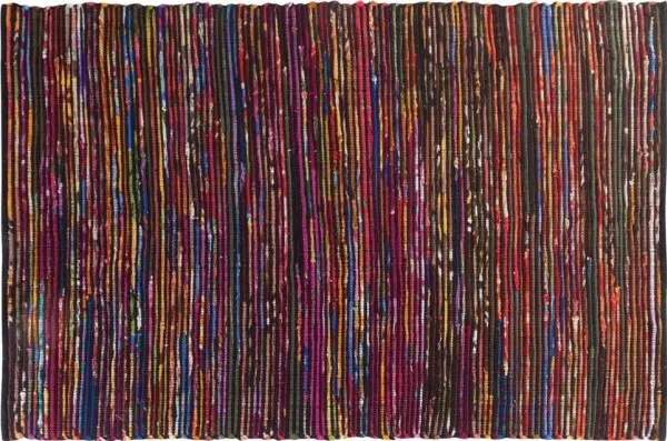 Beliani Cotton rug 160 x 230 cm multicolored black BARTIN