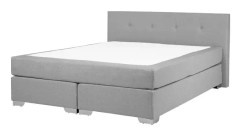 Fabric EU King Size Divan Bed Light Grey CONSUL
