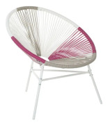 Beliani Multicolor Pink ACAPULCO Rattan Chair
