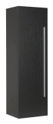 Badrumsskåp Svart Silver MDF 132 x 40 cm med 4 Hyllor Väggskåp Minimalistisk Modern Design Badrumsmöbler