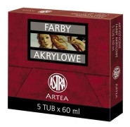 Astra akrylfärger 60 ml silver 5 st (ASTT1135)