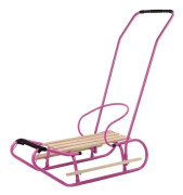 Leantoys Lean metallsläde med ryggrem Rosa