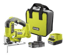 RYOBI One + 18V sladdlös pendelsåg - R18RJ -120S - 2 Ah batteri - Förvaringsväska