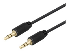 DELTACO - Ljudkabel - mini-phone stereo 3.5 mm hane till mini-phone stereo 3.5 mm hane - 1 m - svart