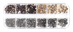 H-Full Color Mix Size Shining Glass Nail Sticker Strass