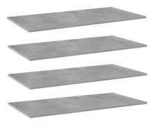 Hyllplan 4 st betonggrå 80x20x1,5 cm spånskiva