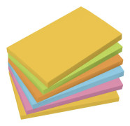 Sigel BA127, Rektangel, Blå, Grön, Orange, Rosa, Gul, papper, 70 g/m ^, 125 mm, 75 mm