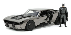 Batman 2022 Hollywood Rides Diecast Model 1/24 2022 Batmobil Black Chrome Convention Exclusive with Figur
