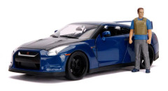 The Fast and Furious Diecast Model Hollywood Rides 1/18 2009 Nissan Skyline GT-R R35 with Brian Figur