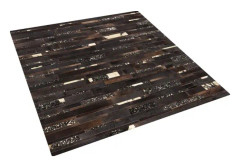 Beliani Leather Rug 200 x 200 cm Brown ARTVIN