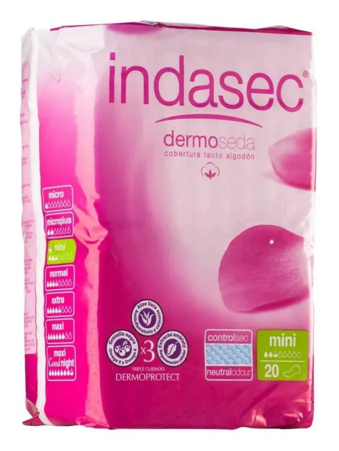Normala dambindor Indasec Dermoseda Mini (20 uds)