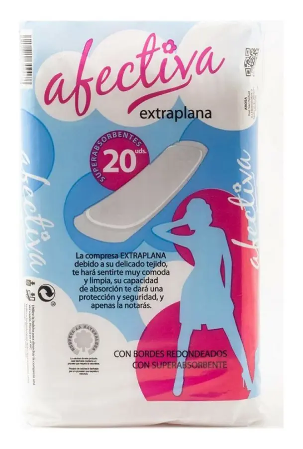 Extra platta dambindor Afectiva Compak (20 uds)