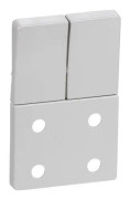 LAURITZ KNUDSEN LK FUGA Lock för dubbelt uttag med strömbrytare/jording 1½ modul, ljusgrå - I påse för DIY
