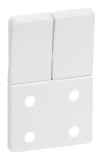 LAURITZ KNUDSEN LK FUGA Lock för dubbelt uttag med strömbrytare/jording 1½ modul, vit - I påse för DIY