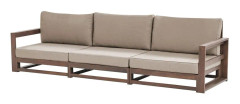 Utesoffa Mörkt Trä och Taupe Akaciaträ Utomhus 3-sits med Dynor Modern design