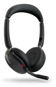 Jabra Evolve2 65 Flex UC Stereo - Headset - på örat - Bluetooth - trådlös - aktiv brusradering - USB-A - svart - med trådlös laddningsplatta - Opti...