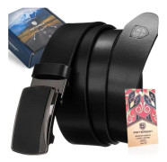 Peterson Monochromatic leather strap with automatic buckle Peterson 100 cm.