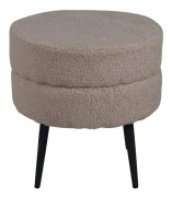 Venture Home Sittpuff Pot 40x40x40 cm teddytyg beige och svart