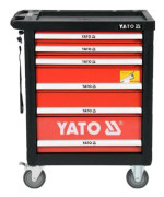 Yato YT-55307, Stål, Svart, Röd, 6 lådor, Teleskopskenor med kullager, 25 kg, 35 kg