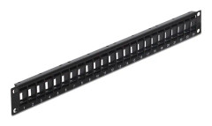 Delock Keystone Patch Panel - Patch-panel - svart - 1U - 19" - 24 portar
