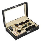 Fodral - SPRINGOS - Svart - 6 klockfack - 3 glasögonfack - Chic